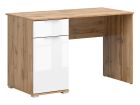 Kirjutuslaud Zele S383 Biu 120, 120x60xK76 cm, wotan tamm +valge läikega