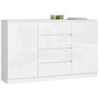 Kummut K160 2D 4SZ, 160x40xK99 cm, valge läikega