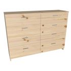 Kummut Rait 9, 150x44xH108 cm, mänd, naturaalne