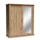 Lükandustega riidekapp peegliga Antica A183, 185x68xK220 cm, kraft-zloty