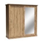 Lükandustega riidekapp peegliga Antica A211, 213x68xK220 cm, kraft-zloty