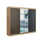 Lükandustega riidekapp peegliga Rocco 250, 250x61xK215 cm