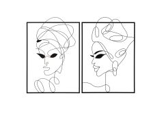 Seinadekoratsioonid Tribal Woman 2tk 70x100 cm