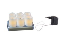 LED küünalde komplekt Chargeme 6 tk, valge