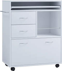 Ratastel köögiriiul Kicha valge