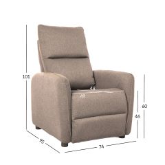 Tugitool ZAC push back recliner, beež
