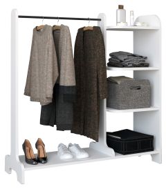 Riiuliga riidenagi/stange Lempu, valge