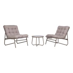 Aiamööblikomplekt JIVE laud ja 2 tooli, taupe