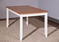 Söögilaud Westerland 160x90 cm, valge/pruun