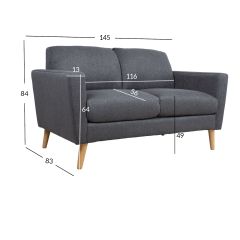 Diivan KAILI 2-kohaline, tumehall