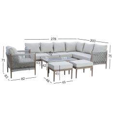 Aiamööblikomplekt MEDINA 5-osaline, beež