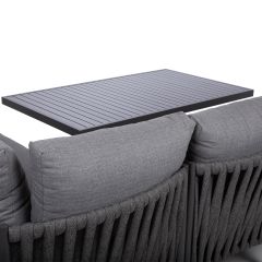 Aiamööblikomplekt BRISTOL nurgadiivan ja laud, hall