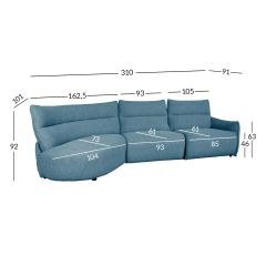 Nurgadiivan CANNES VN elektriline reclin