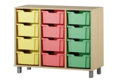 Kast-sahtlitega riiul 3×4 f2