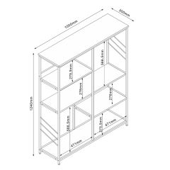 Riiul DIMITRA 100x30x124cm, hall