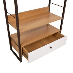 Riiul STUDY 70x30xH90cm, tamm/valge