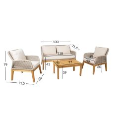 Aiamööblikomplekt FLORIDA laud, diivan j