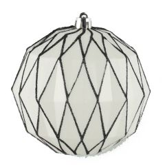 JÕULUKAUNISTUS GEOMETRIC D10CM 331054 3TKVALGE/ MUST