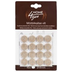 Mööblikaitse vilt D18mm, 16tk, beež