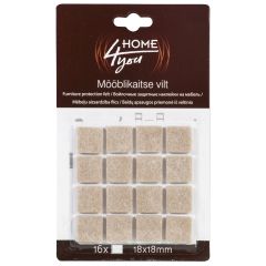 Mööblikaitse vilt 18x18mm, 16tk, beež