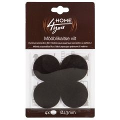 Mööblikaitse vilt D43mm, 4tk, must