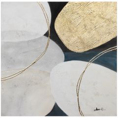 Õlimaal 70x70cm, kuldne/ valge 2