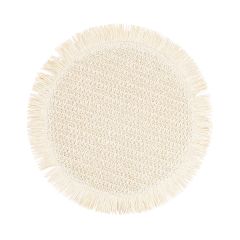 Lauamatt SUZAN D38cm jute, valge