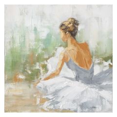 Õlimaal 80x80cm, tantsija valges