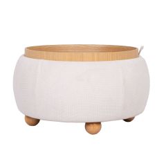 Tumba/laud HIRO D67xH38cm, valge, panipaigaga