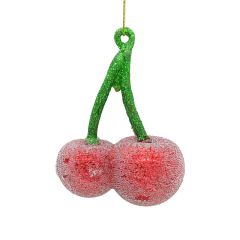Jõuluehe JOY CHERRY 9cm, klaas