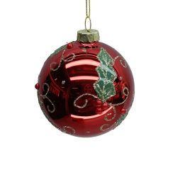 Jõuluehe JOY RED D8cm, klaas