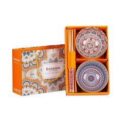 Komplekt BOHEMIA 2-kaussi ja söögipulgad, värviline