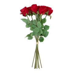 Kunstlill FLOWERLY 8tk roosid kimbus, punane