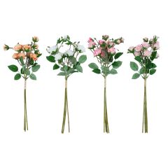 Kunstlill FLOWERLY 4tk põõsasroosid kimbus, mix