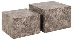 Diivanilauad 2tk DICE 58x58xH40cm, 50x50xH33cm, helepruun