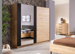 Lükandustega riidekapp SARDINIA 220 OG artisan tamm/must