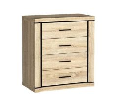 Kummut Dallas D-4, 80,5x45xK91 cm, sonoma tamm