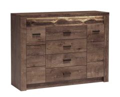 Kummut Indianapolis I-7, 137x42xK103,5 cm, tume saar