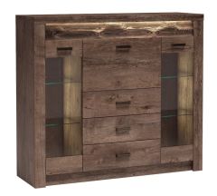 Kummut Indianapolis I-8, 137x42xK122 cm, tume saar