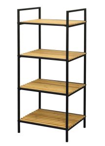 Riiul BAMBOO 4-ne naturaalne/must