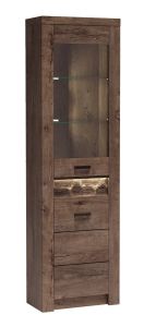 Nurga vitriinkapp Indianapolis I-23, 56x47xK192 cm, tume saar