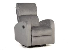 Tugitool-recliner SEVILLA hall samet (kiikuv/pöörlev)