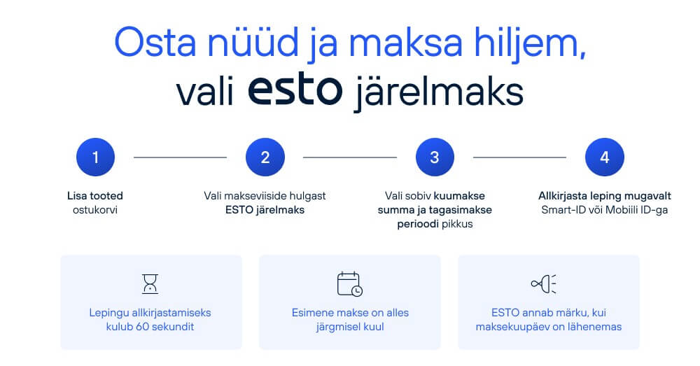 Esto järelmaks, osta nüüd ja maksa hiljem