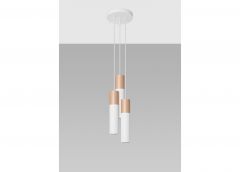Laelamp Pablo 3P, valge/naturaalne