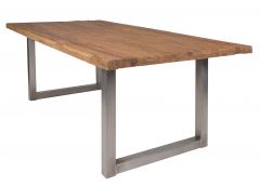 Söögilaud Tisch, 100x180 cm, tiikpuu, antiikhõbe