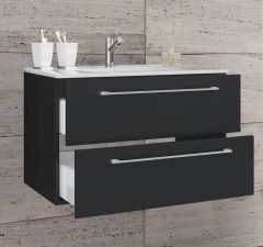 Vannitoakomplekt Badinos 2 Sahtlit 80Cm, must