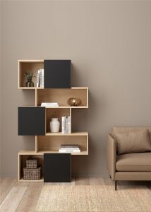 Raamaturiiul Maze 3, hickory/must