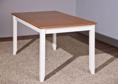Söögilaud Westerland 160x90 cm, valge/pruun