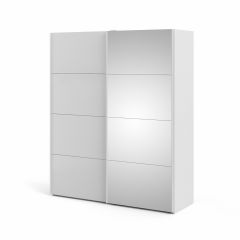 Lükandustega riidekapp Firenze, 75310/16 Valge kõrgläige/peegel
