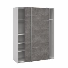 Lükandustega riidekapp Firenze , h200,4  Valge/Betoon